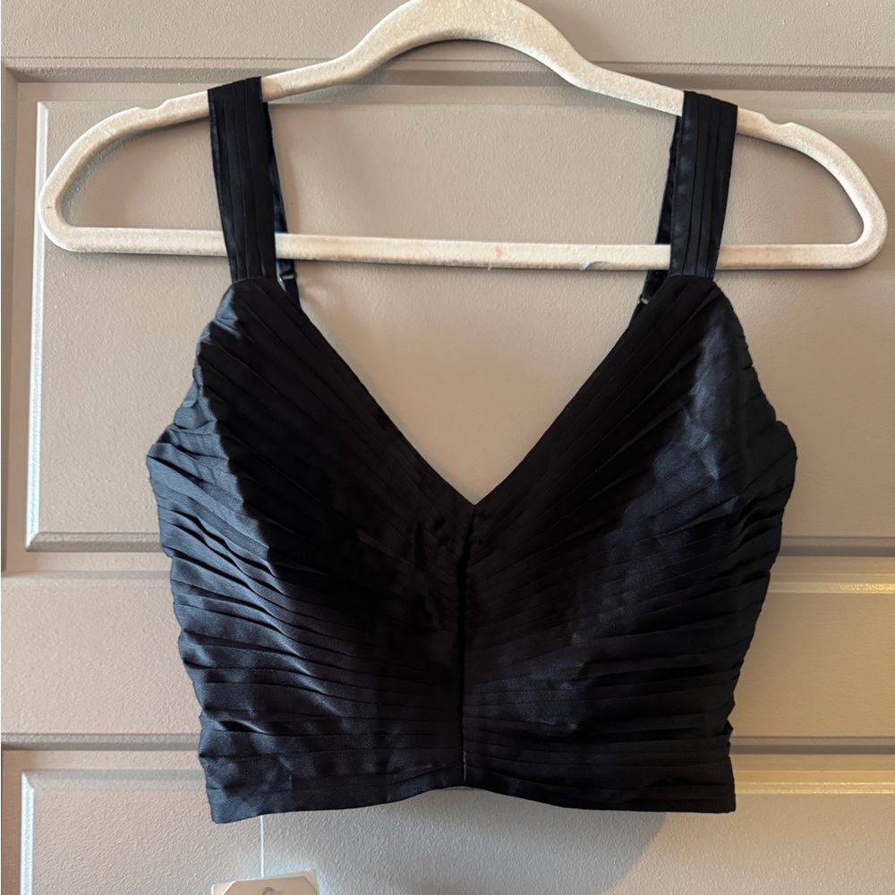 Abercrombie & Fitch Black V-Neck Crop Top